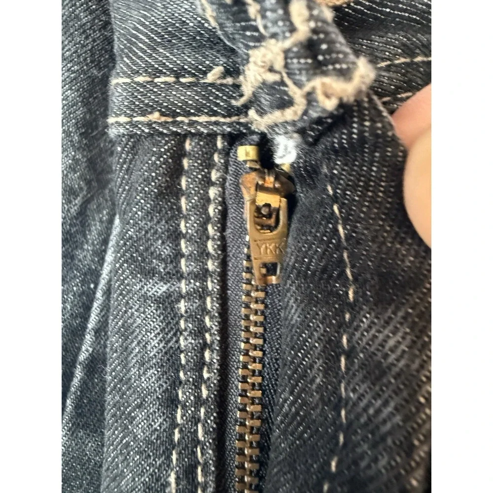Y2K Black Baggy Denim Jorts Mens 34 Skater Hip Hop Grunge Streetwear